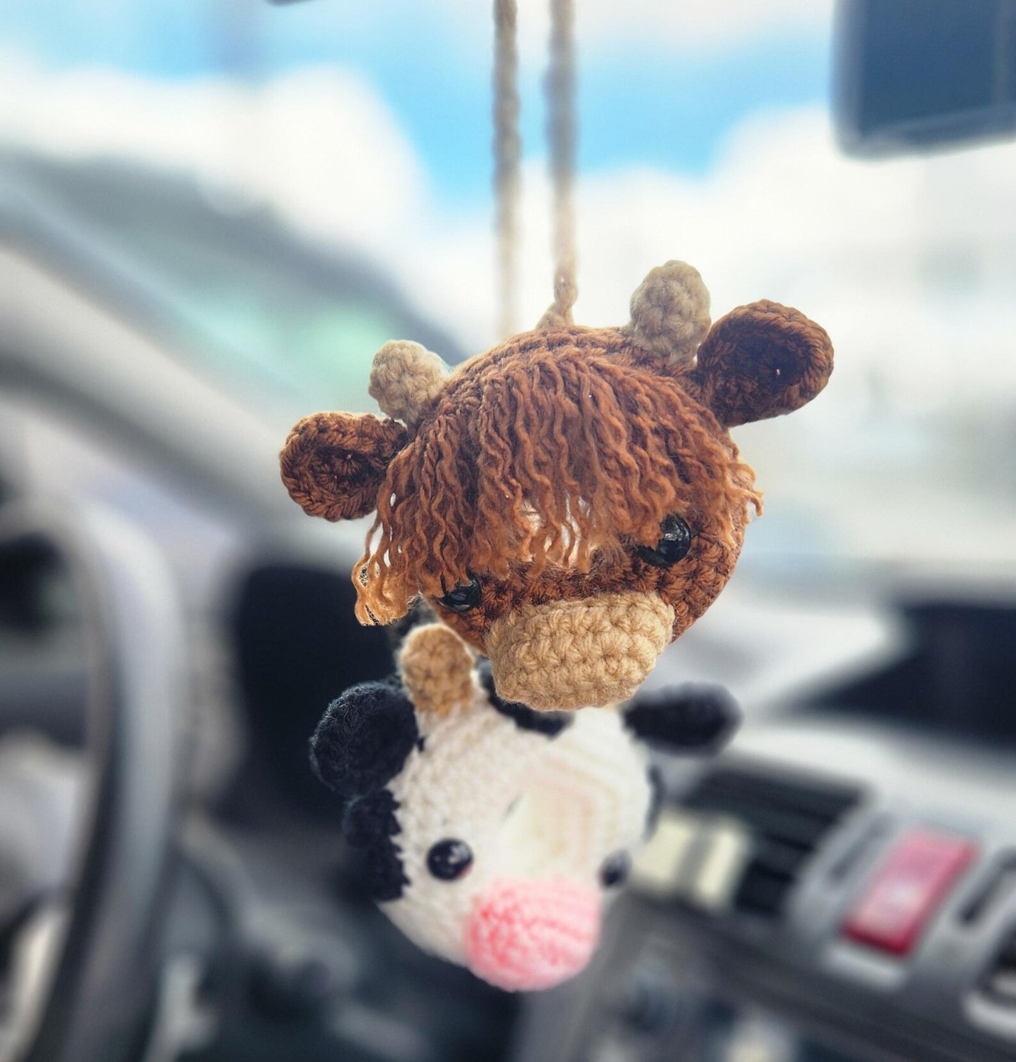 Cow & Highland Cow Car Hanger