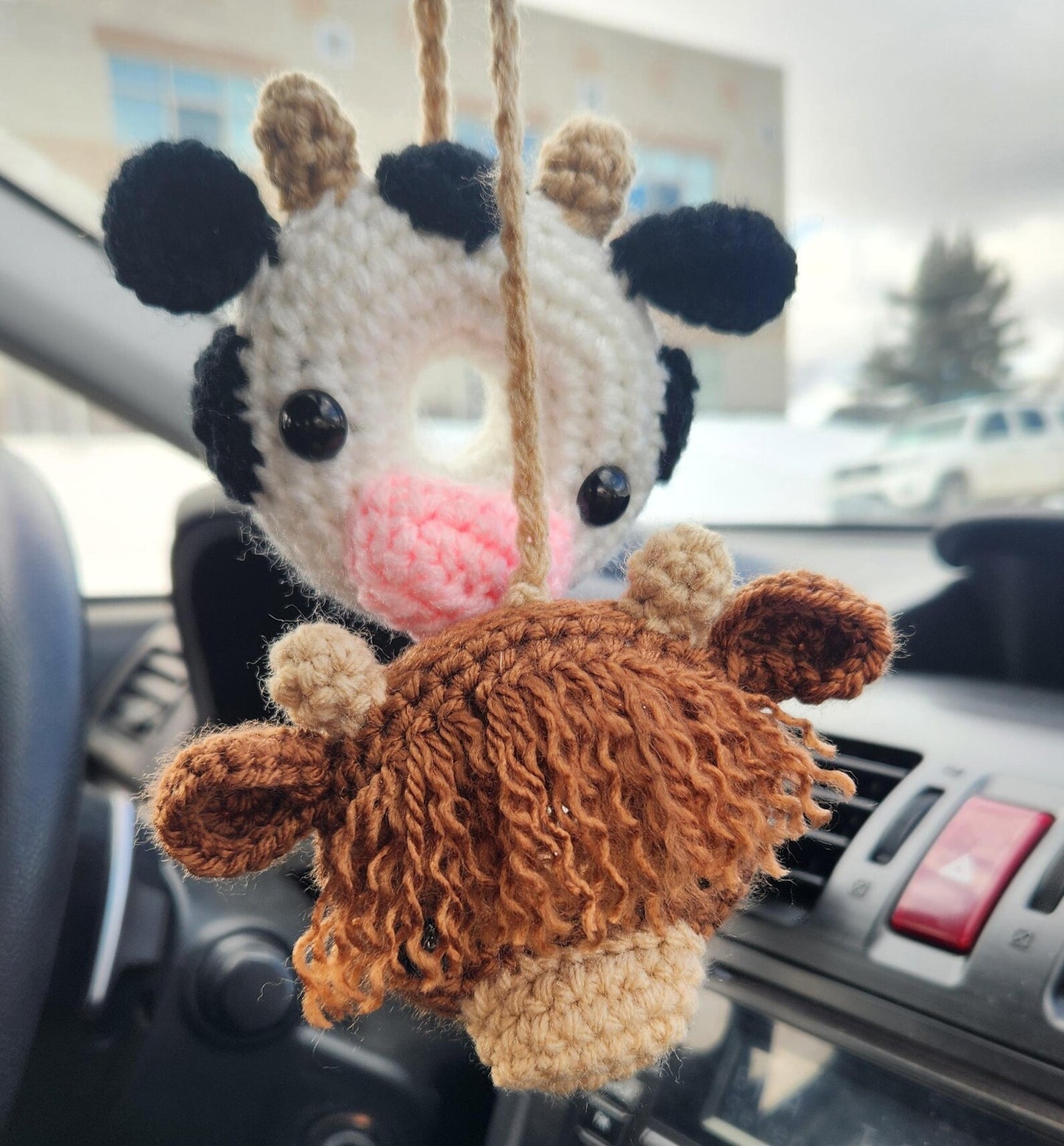 Cow & Highland Cow Car Hanger