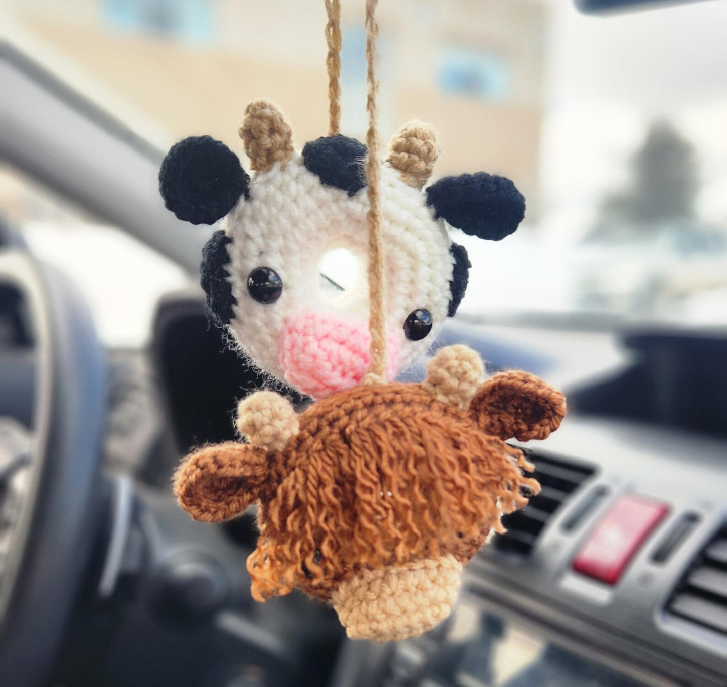 Cow & Highland Cow Car Hanger