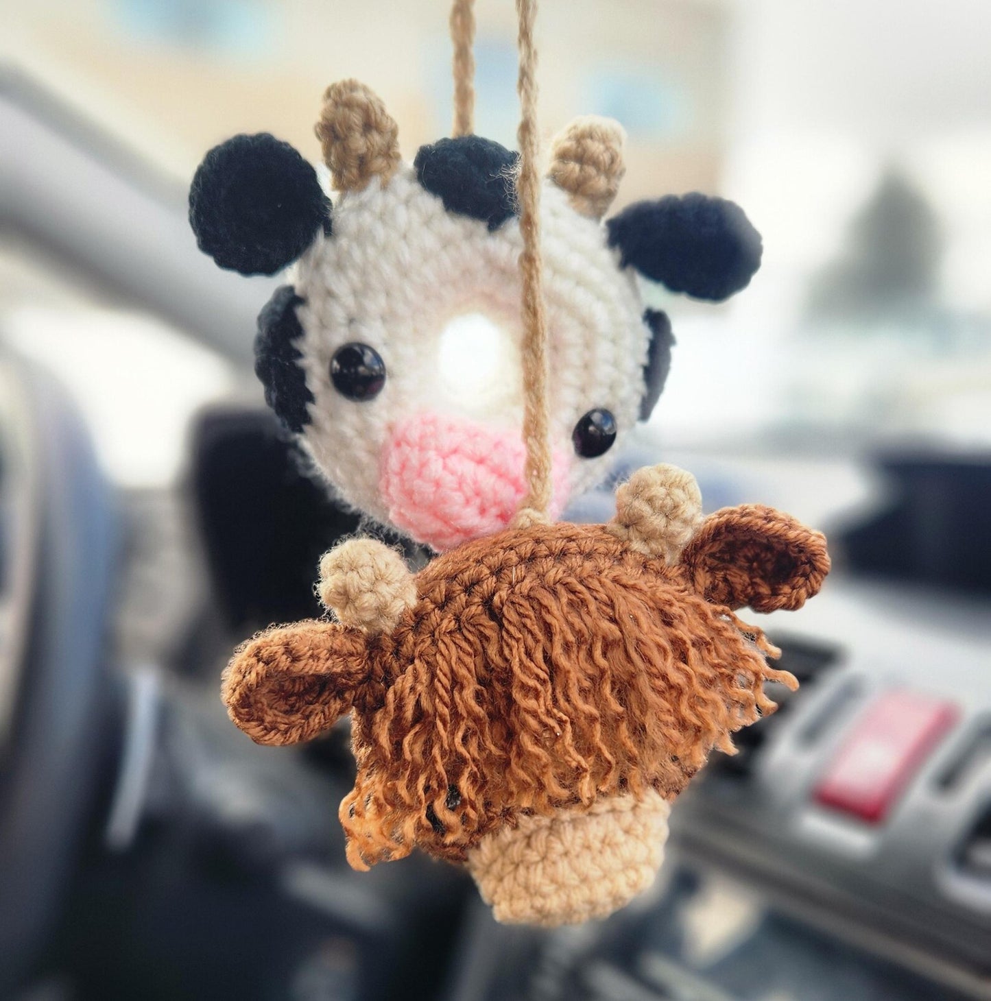 Cow & Highland Cow Car Hanger