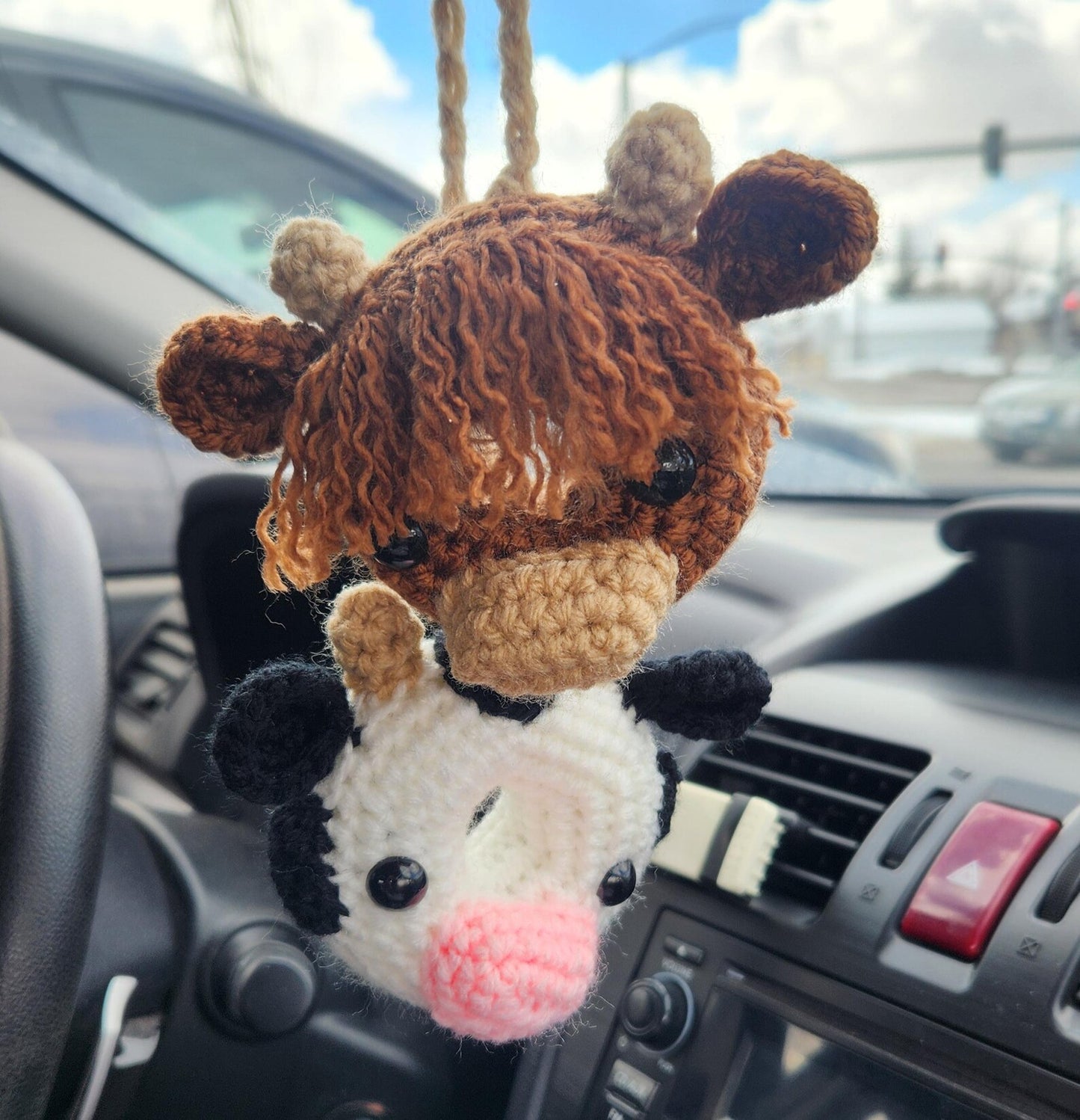 Cow & Highland Cow Car Hanger