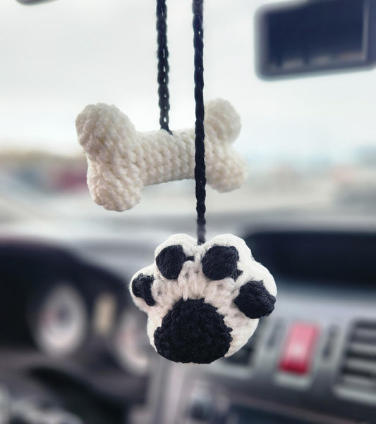 Dog Paw & Bone Car Hanger