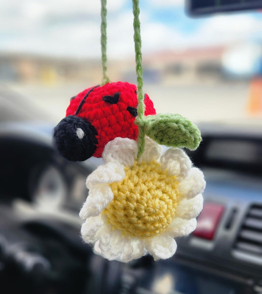 Ladybug & Flower Car Hanger